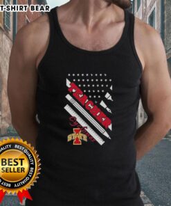 Premium Iowa State Cyclones X Teacher American Flag Tank Top for stylish fans celebrating their team spirit.