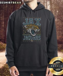 Premium Jacksonville Jaguars Holiday Hoodie featuring team colors and logo, perfect for winter sports fans.
