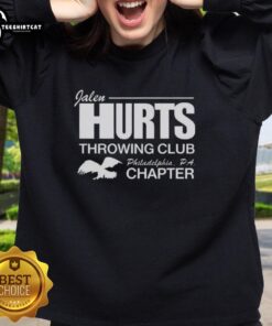 Premium Jalen Hurts throwing sweatshirt for Philadelphia Eagles fans, showcasing team spirit and style.