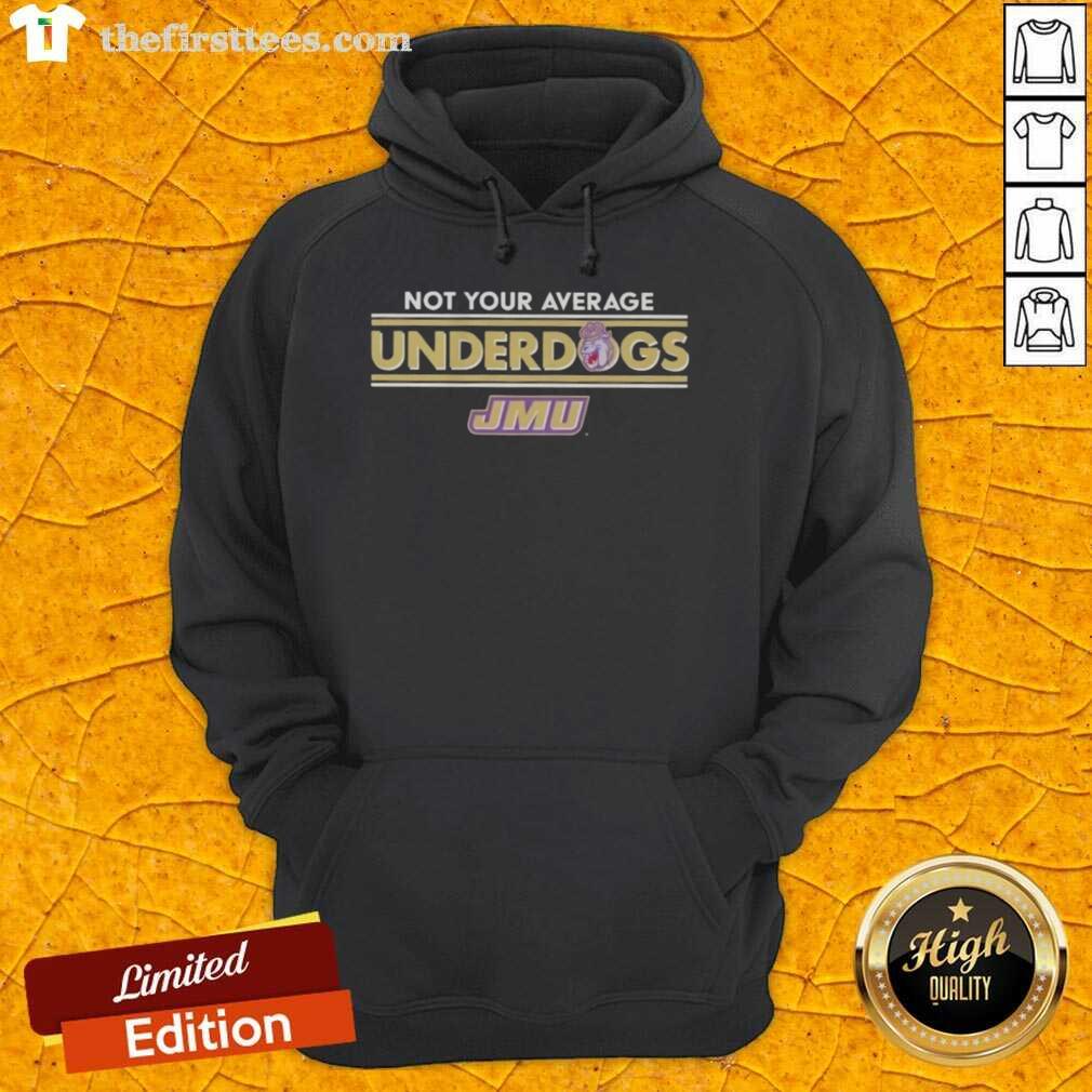 premium-jmu-dukes-not-your-average-underdogs-hoodie Premium JMU Dukes Not Your Average Underdogs Hoodie in navy, showcasing school spirit and comfort for fans.