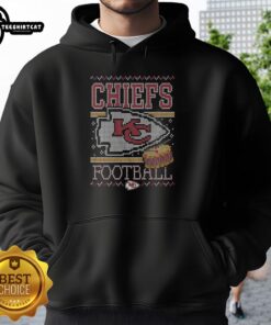 Premium Kansas City Chiefs Holiday Hoodie featuring team logo, cozy design, perfect for festive game day wear.