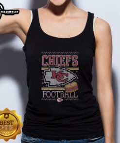 Premium Kansas City Chiefs holiday tank top featuring festive design and team colors, perfect for game day celebrations.