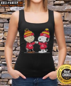 Premium Kansas City Chiefs Snoopy and Charlie Brown best friends tank top showcasing playful cartoon design for fans.