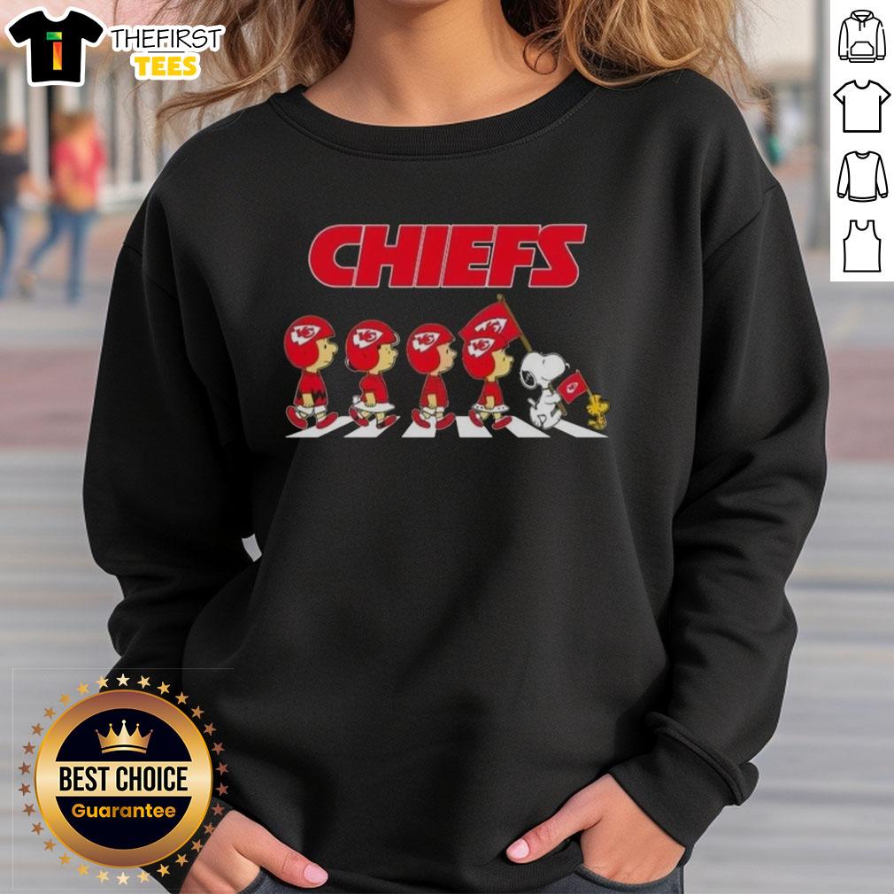 premium-kansas-city-chiefs-x-peanuts-snoopy-and-friends-abbey-road-sweatshirt Premium Kansas City Chiefs X Peanuts Snoopy and Friends Abbey Road sweatshirt featuring iconic characters in vibrant design.