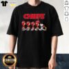 Premium Kansas City Chiefs X Peanuts Snoopy And Friends Abbey Road T-Shirt featuring Snoopy and friends in team colors.