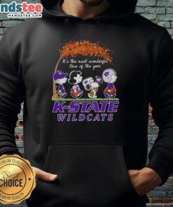 Alt Text: Cozy Premium Kansas State Wildcats X Peanuts Snoopy hoodie for autumn, celebrating the most wonderful time of the year.
