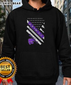 Premium Kansas State Wildcats X Teacher Hoodie featuring American flag design for stylish fan apparel.