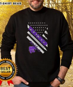 Premium Kansas State Wildcats X Teacher American Flag Sweatshirt in vibrant colors, perfect for fans and educators alike.
