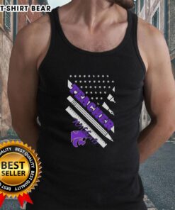 Premium Kansas State Wildcats X Teacher American Flag Tank Top featuring vibrant colors and a stylish design for fans.