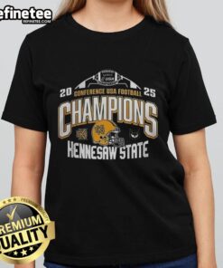 Premium Kennesaw State 2025 C-USA Football Conference Champions ladies tee, featuring team logo and vibrant design.