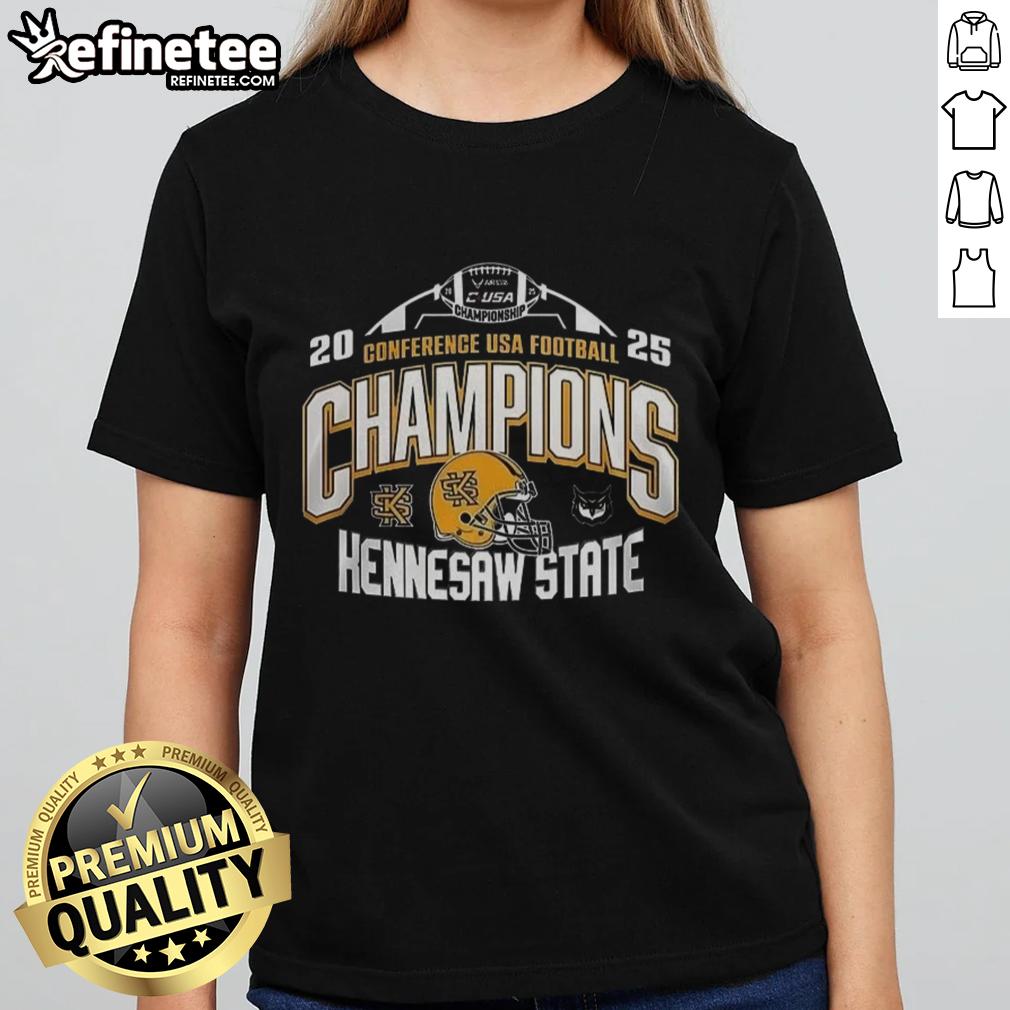 premium-kennesaw-state-2025-c-usa-football-conference-champions-ladies-tee Premium Kennesaw State 2025 C-USA Football Conference Champions ladies tee, featuring team logo and vibrant design.