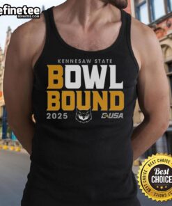 Premium Kennesaw State Owls 2025 Bowl Bound tank top featuring team logo and vibrant colors, perfect for game day.