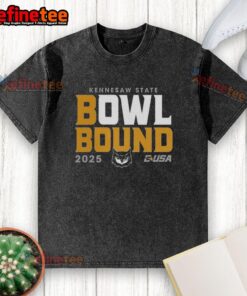 Premium Kennesaw State Owls 2025 Bowl Bound washed t-shirt featuring team colors and logo, perfect for game day.