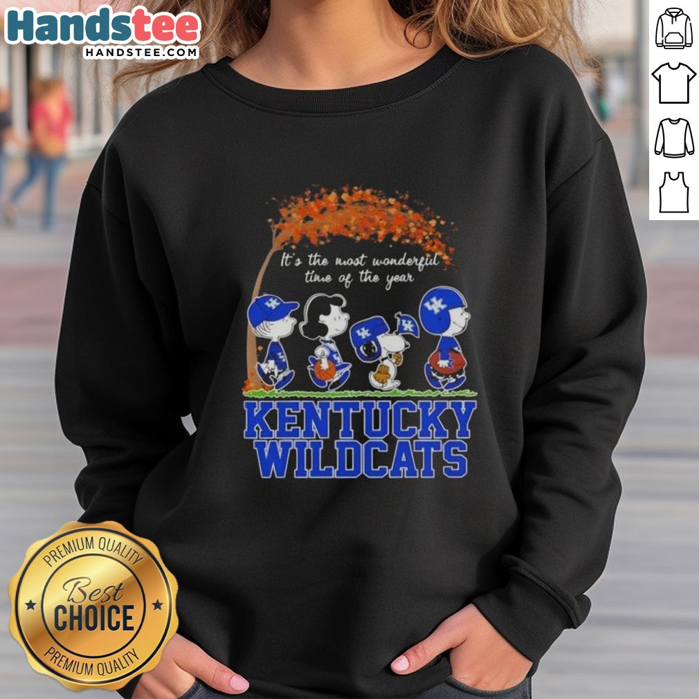 premium-kentucky-wildcats-x-peanuts-snoopy-and-friends-autumn-its-the-most-wonderful-time-sweatshirt Premium Kentucky Wildcats X Peanuts Snoopy and Friends autumn sweatshirt featuring vibrant graphics for cozy fall wear.