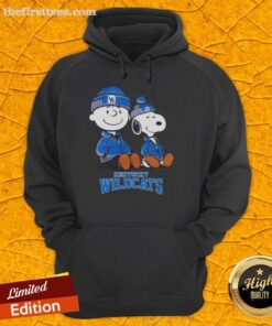 Premium Kentucky Wildcats X Snoopy and Charlie Brown hoodie featuring vibrant graphics and a comfortable design.