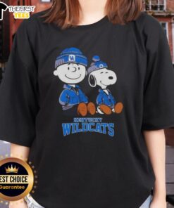 Premium Kentucky Wildcats X Snoopy and Charlie Brown ladies tee featuring vibrant graphics and comfortable fit.