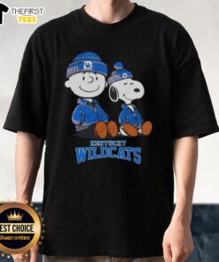 Premium Kentucky Wildcats X Snoopy and Charlie Brown T-Shirt featuring vibrant graphics and a comfortable fit for fans.
