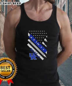 Premium Kentucky Wildcats X Teacher American Flag Tank Top featuring a patriotic design for fans and educators.
