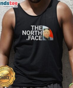 Alt Text: Premium Kim Jong Un The North Face tank top featuring a bold design, perfect for fans of unique fashion statements.
