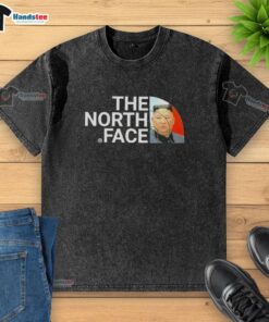 Premium Kim Jong Un The North Face washed t-shirt featuring a stylish design and vibrant colors, perfect for casual wear.
