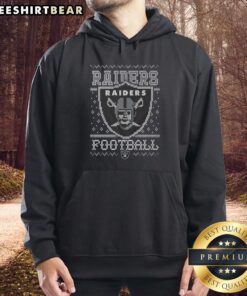 Premium Las Vegas Raiders holiday hoodie featuring team logo, perfect for festive game day attire.
