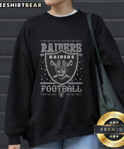 Premium Las Vegas Raiders Holiday Sweatshirt featuring team logo and festive design, perfect for fans this season.