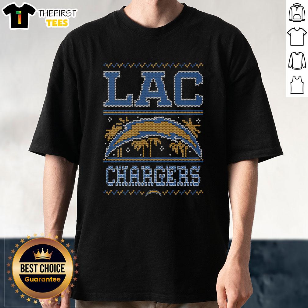 premium-los-angeles-chargers-holiday-t-shirt Premium Los Angeles Chargers Holiday T-Shirt featuring team logo and festive design for fans celebrating the season.