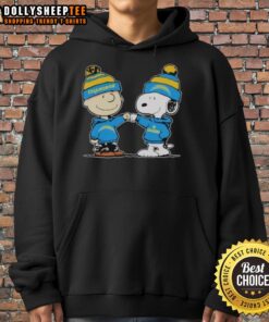 Premium Los Angeles Chargers hoodie featuring Snoopy and Charlie Brown as best friends, perfect for fans.
