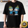 Premium Los Angeles Chargers Snoopy and Charlie Brown Best Friends T-Shirt featuring colorful graphics and team logo.