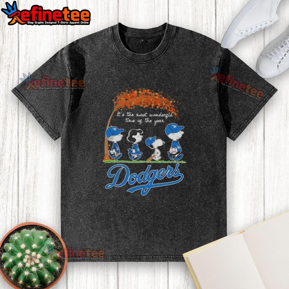 premium-los-angeles-dodgers-x-peanuts-snoopy-and-friends-autumn-its-the-most-wonderful-time-of-the-year-washed-t-shirt Premium Los Angeles Dodgers X Peanuts Snoopy and Friends washed t-shirt for autumn, celebrating the most wonderful time of the year.