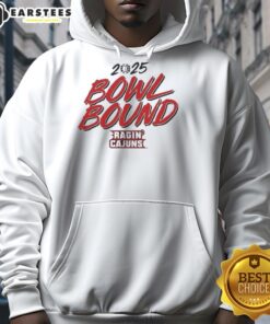 Alt Text: Premium Louisiana Ragin' Cajuns 2025 Bowl Bound hoodie showcasing team colors and logo, perfect for fans.