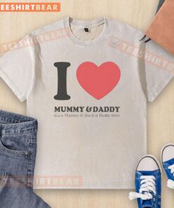 Premium Love Mummy and Daddy t-shirt featuring 'Lu is Mummy and Jarch is Daddy' design, perfect for family wear.