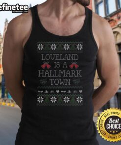 Premium Loveland is a Hallmark town Ugly Christmas tank top, featuring festive designs perfect for holiday celebrations.