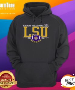 Alt Text: Premium LSU Tigers 2025 Kinders Texas Bowl logo hoodie featuring vibrant team colors and stylish design.