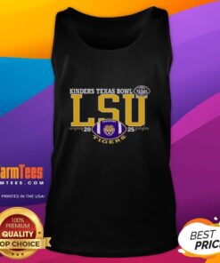 Premium LSU Tigers 2025 Kinders Texas Bowl logo tank top featuring bold team colors and design for fans.