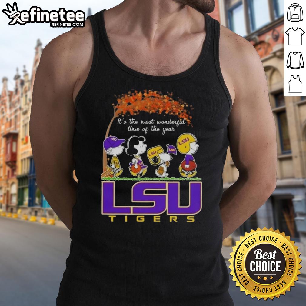 premium-lsu-tigers-x-peanuts-snoopy-and-friends-autumn-its-the-most-wonderful-time-of-the-year-tank-top Alt Text: Premium LSU Tigers tank top featuring Snoopy and friends celebrating autumn, perfect for the most wonderful time of the year.