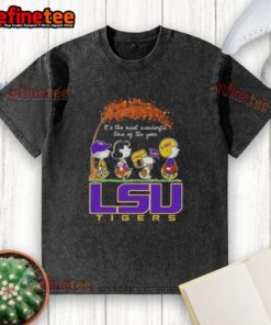 Premium LSU Tigers X Peanuts Snoopy and Friends Autumn T-shirt showcasing festive fall designs for cheerful celebrations.