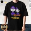 Alt Text: Premium LSU Tigers x Snoopy and Charlie Brown T-shirt featuring vibrant graphics and a comfortable fit for fans.