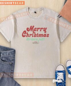 Premium Merry Christmas Shitters Full Washed T-Shirt featuring a festive design perfect for holiday celebrations.