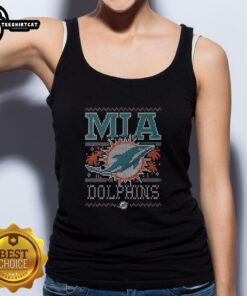 Premium Miami Dolphins holiday tank top with vibrant team colors, perfect for summer outings and game day celebrations.