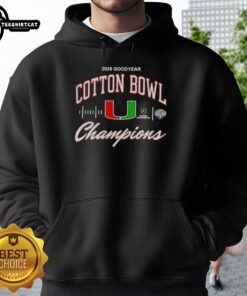 Alt Text: Premium Miami Hurricanes 2026 Cotton Bowl Champions CFP Classic Hoodie featuring team logo and vibrant colors.