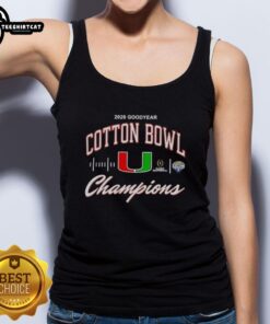 Premium Miami Hurricanes 2026 Cotton Bowl Champions CFP Classic Tank Top featuring vibrant team colors and logo.