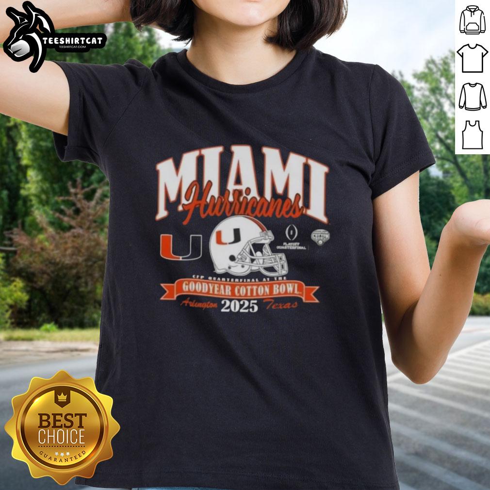 premium-miami-hurricanes-college-football-playoff-2025-cotton-bowl-ladies-tee Premium Miami Hurricanes College Football Playoff 2025 Cotton Bowl ladies tee, showcasing team colors and logo.