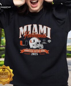 Premium Miami Hurricanes College Football Playoff 2025 Cotton Bowl Sweatshirt featuring team logo and vibrant colors.