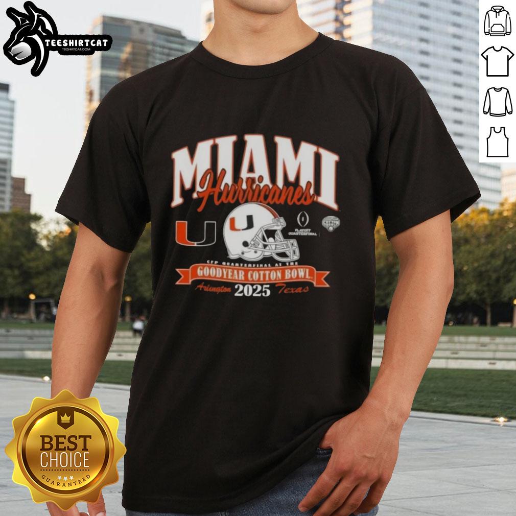 premium-miami-hurricanes-college-football-playoff-2025-cotton-bowl-t-shirt-1 Alt Text: Premium Miami Hurricanes College Football Playoff 2025 Cotton Bowl T-Shirt featuring vibrant team colors and logo.