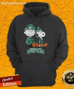 Premium Michigan State Spartans hoodie featuring Snoopy and Charlie Brown, perfect for fans and cozy casual wear.