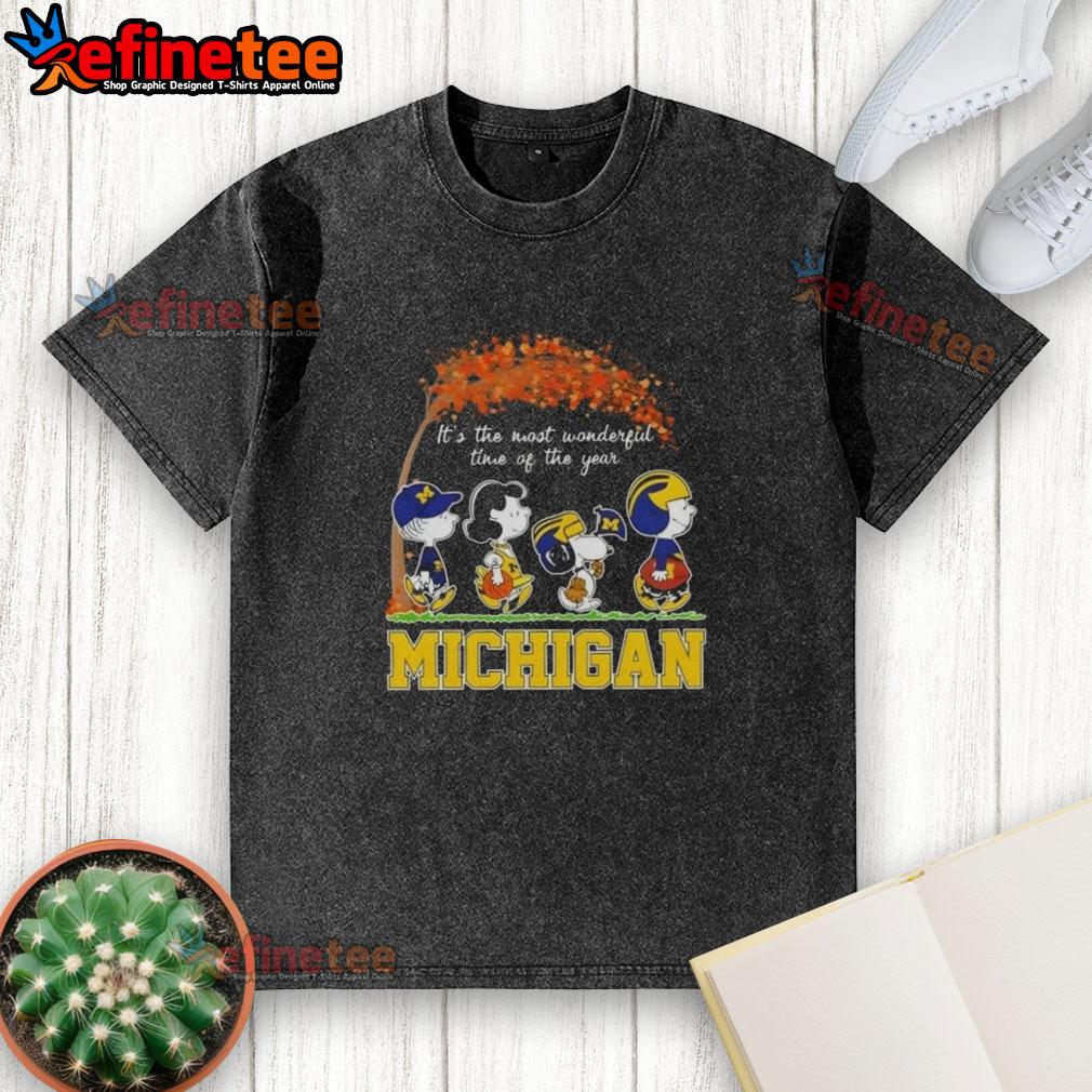 premium-michigan-wolverines-x-peanuts-snoopy-and-friends-autumn-its-the-most-wonderful-time-of-the-year-washed-t-shirt Premium Michigan Wolverines X Peanuts Snoopy and Friends autumn washed t-shirt featuring vibrant seasonal graphics.