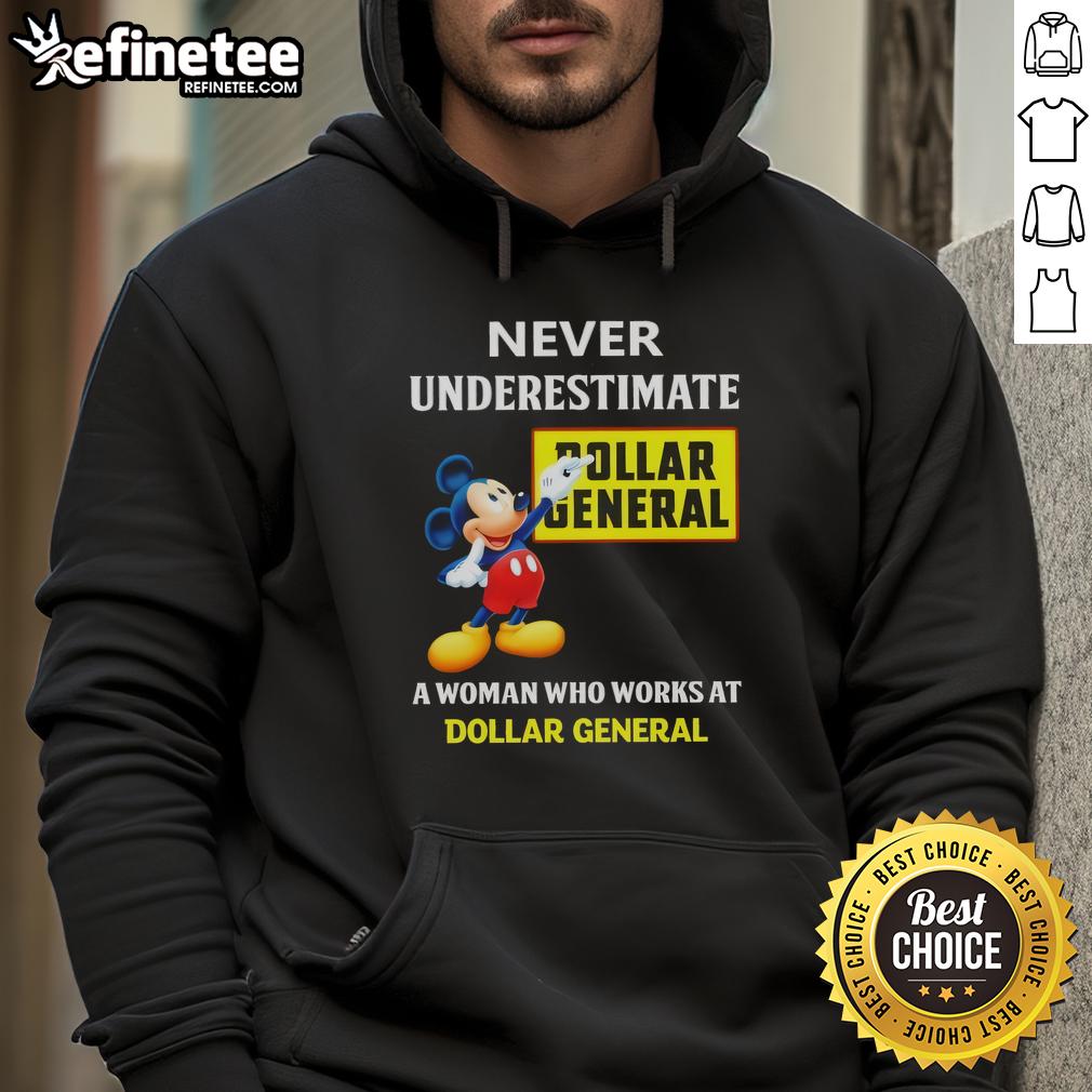 premium-mickey-never-underestimate-dollar-general-a-woman-who-works-at-dollar-general-hoodie Premium Mickey hoodie for women at Dollar General, featuring 'Never Underestimate a Woman Who Works at Dollar General' design.