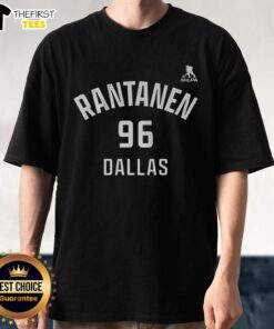 Alt Text: Premium Mikko Rantanen Dallas Stars Ice Hockey T-Shirt featuring player name and number 96 for fans and collectors.