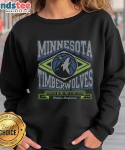 Premium Minnesota Timberwolves Heater Sweatshirt in navy blue with team logo, perfect for cozy sports style.